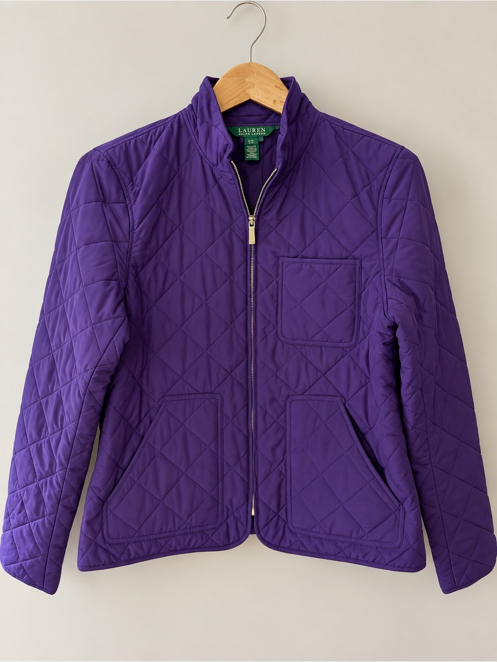 Ralph Lauren Purple Quilted Zip-Up Puffer Jacket